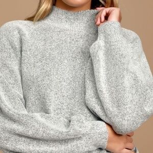 Cozy Perfection Grey Dolman Sleeve Sweater Top